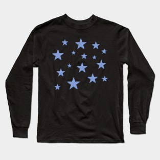 Purple star pattern - white background Long Sleeve T-Shirt